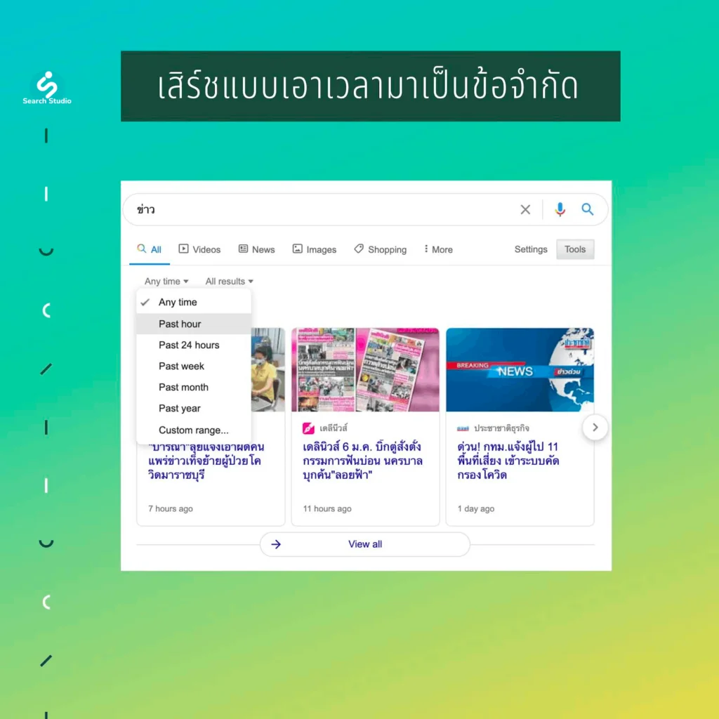 เทคนิคเสิร์ช Google แบบกำหนดเวลา